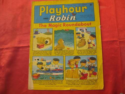 1969. "Playhour and Robin" The magic roundabout. Retro children's magazine. 6th Sept., 1969.