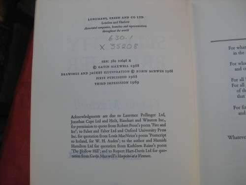 `Raven Seek Thy Brother`  Hard cover  Gavin Maxwell