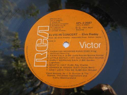 LP. Elvis in Concert. Double LP   Cover:good, Records:very good.