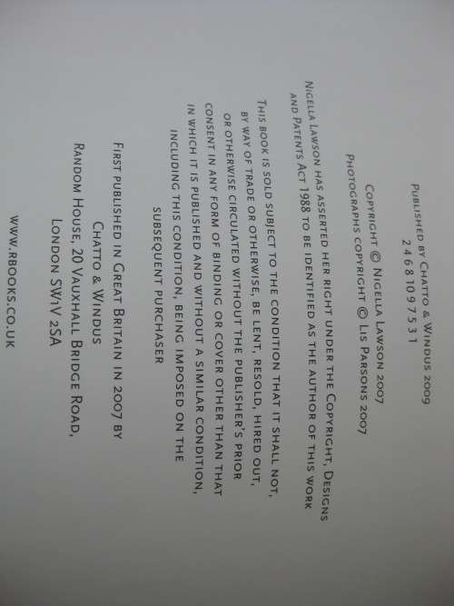 `Nigella Express`  Good food fast.  Nigella Lawson.  Soft cover.