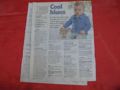 Knitting pattern.  Cool Blues.  Snug Jacket