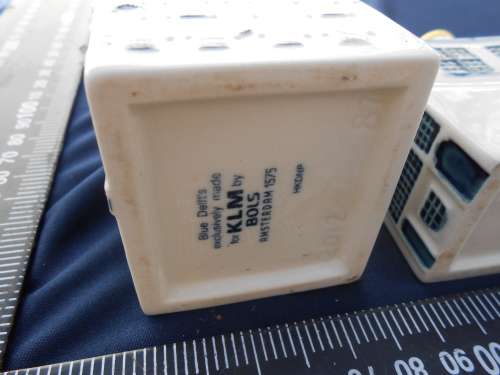 Blue Delft`s exclusively made for KLM by Bols Royal Distilleries Holland.  Houses no`s. 50 and 87.