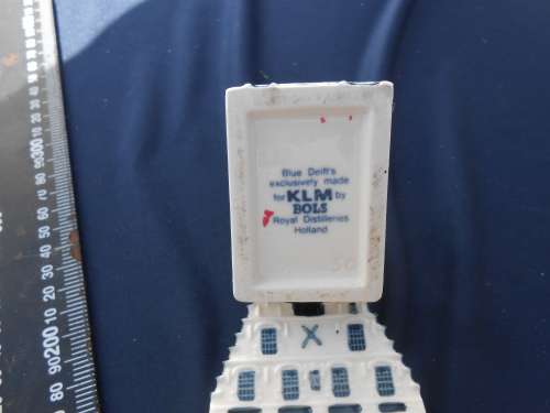 Blue Delft`s exclusively made for KLM by Bols Royal Distilleries Holland.  Houses no`s. 50 and 87.
