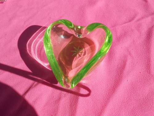 Heart-shaped Murano ashtray.