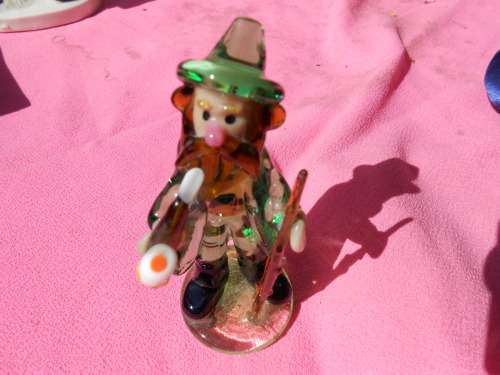 Murano glass ornament of a musician.  100mm high.  Delightfully unusual. No chips or cracks.