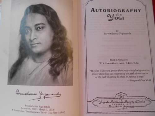`Autobiography of a Yogi`  Paramahansa Yogananda.  Hard cover.