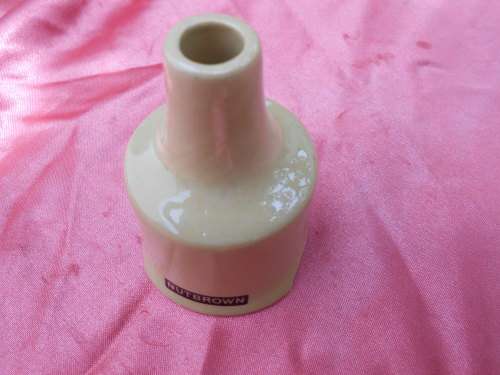 Porcelain Pie funnel.  Nut Brown.