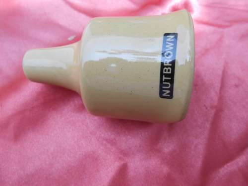 Porcelain Pie funnel.  Nut Brown.