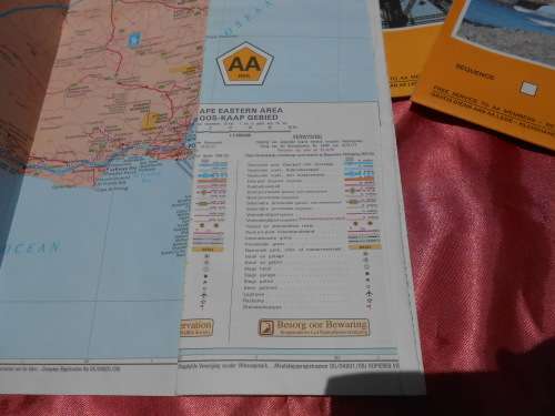4 off AA Travel Maps.  Pta/Jhb to Kimberbly/Bloem.  E. Cape,  Durban to E.L./P.E.