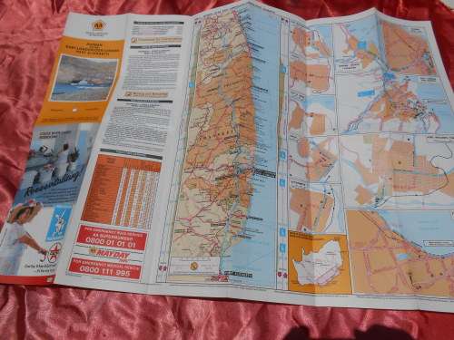 4 off AA Travel Maps.  Pta/Jhb to Kimberbly/Bloem.  E. Cape,  Durban to E.L./P.E.
