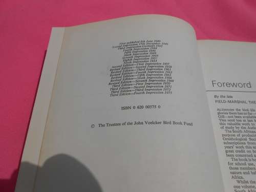 1975  `Roberts Birds of South Africa`  Hard cover.