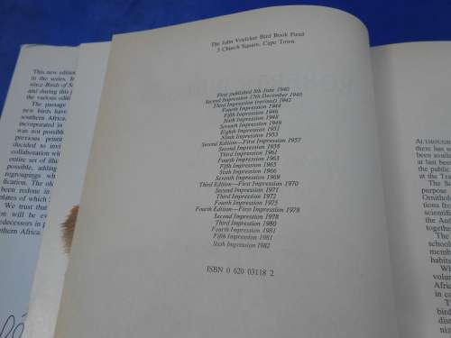 1978  `Roberts Birds of South Africa`  Hard cover.