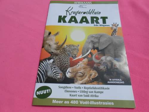 `Krugerwildtuin Kaart` 2de Uitgawe.  Afrikaans.  Soft cover