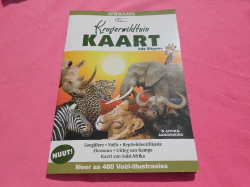 `Krugerwildtuin Kaart` 2de Uitgawe.  Afrikaans.  Soft cover