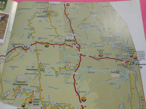 `Krugerwildtuin Kaart` 2de Uitgawe.  Afrikaans.  Soft cover