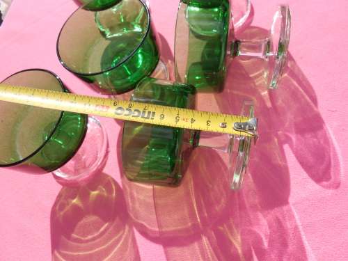 Green pudding glasses.