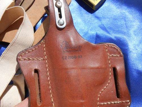 Leather pistol/gun holsters.