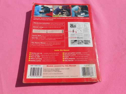 `Toyota Corolla`  Sept. 1987 to Aug 1992.  (E to K registration)  Soft cover.