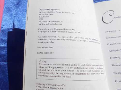 `Margaret Roberts Pregnancy and Child Care`  for healthy living.  Soft cover.