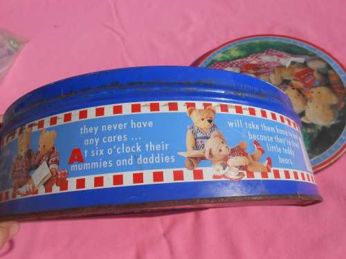 Teddy bear`s picnic biscuit/cake tin.