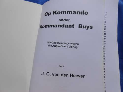 `Op Kommando onder Kommandant Buys.  J.G. van Heerver.  Soft cover.