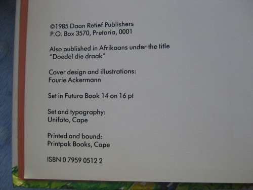 `Doogle the Dragon`  Teddy Knoetze.  Hard cover.