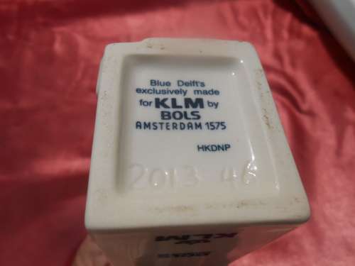 Blue Delft exclusively made for KLM by Bols Royal Distilleries Holland. House no. 46.