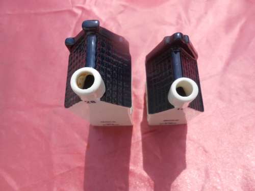 Blue Delft exclusively made for KLM by Bols Royal Distilleries Holland. Houses no. 18 and 28.