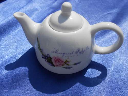 Small teapot.  Margaret Roberts.  Suitable for one cup or herbal tea. No chips, cracks or repairs.