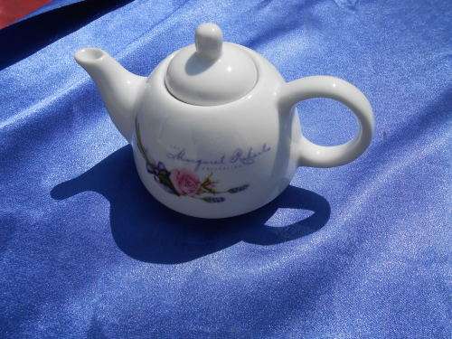 Small teapot.  Margaret Roberts.  Suitable for one cup or herbal tea. No chips, cracks or repairs.