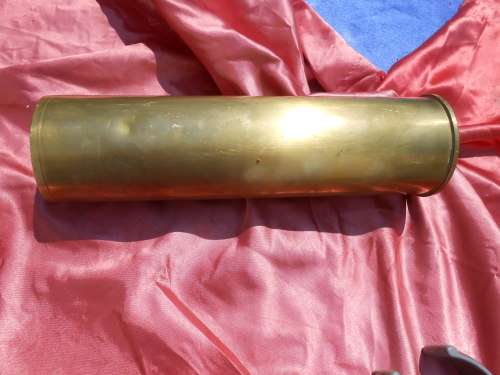 Brass cannon shell.  1979.  305mm high.  Heavy.