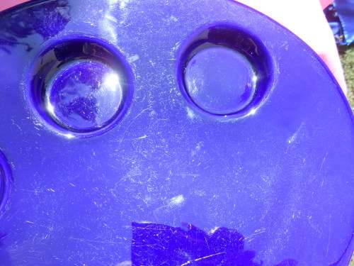 Ceramic blue artist`s palette.  Dudson vitrified.  Artisan.  Made in England.