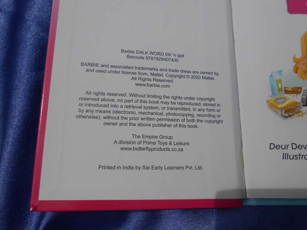 `Barbie Dalk work ek `n sjef`  Hard cover.