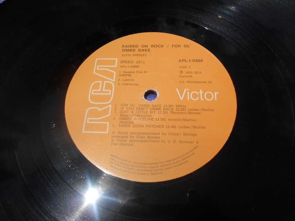 Vinyl LP Elvis Presley Raised on Rock VG+ VG+.