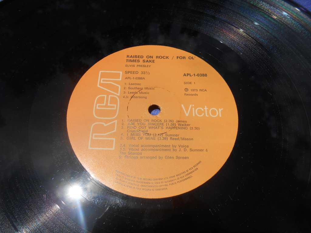 Vinyl LP Elvis Presley Raised on Rock VG+ VG+.