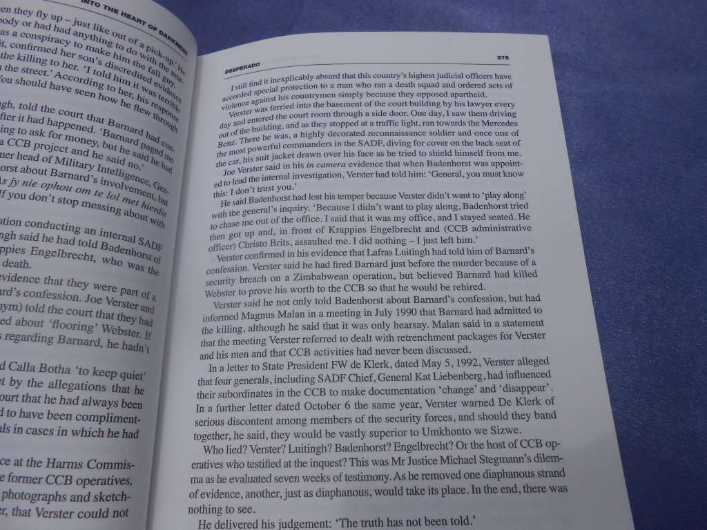 `Into the Heart of Darkness`  Confessions of Apartheid`s Assassins.  Jacques Pauw.  Soft cover.