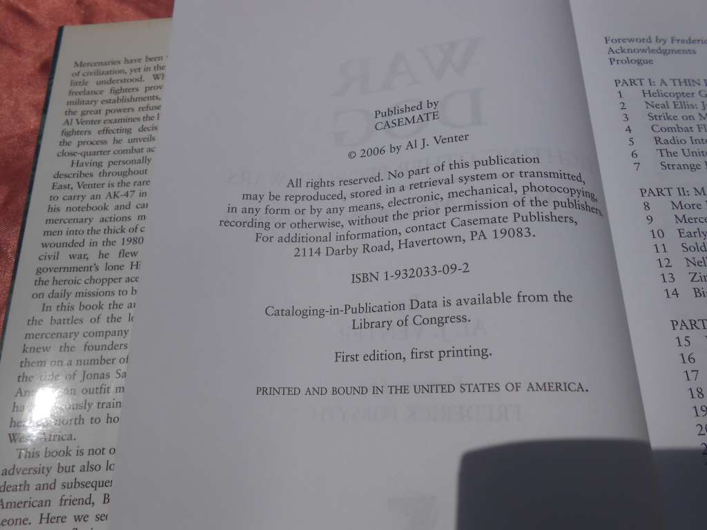 `War Dog`  A.J. Venter.  Hard cover.