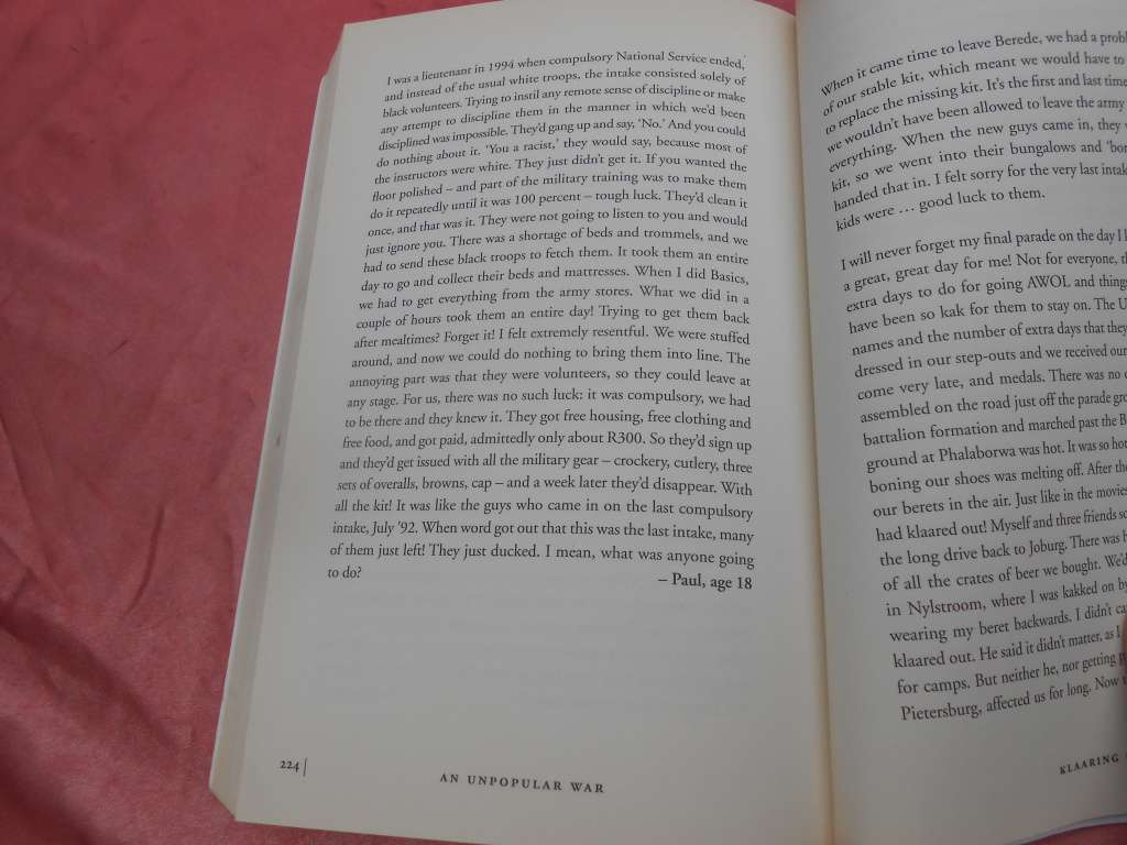 `An Unpopular War`  Jaqui Mansfield.  Soft cover.