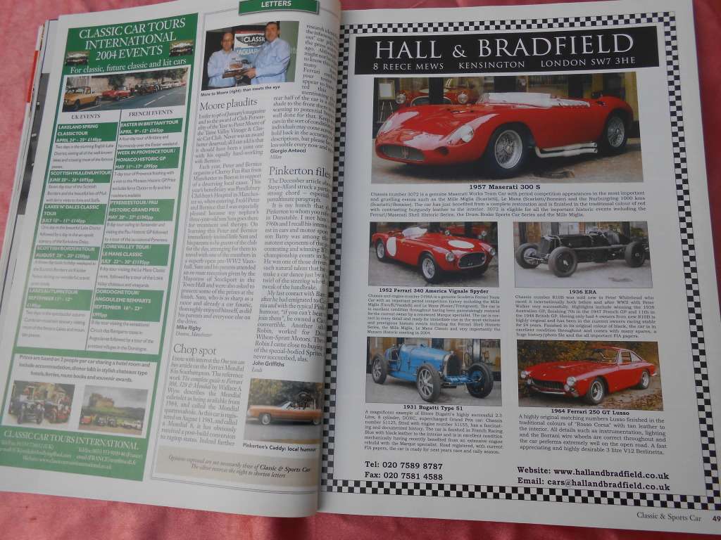`Classic & Sports Car`  Magazine.  March, 2004.