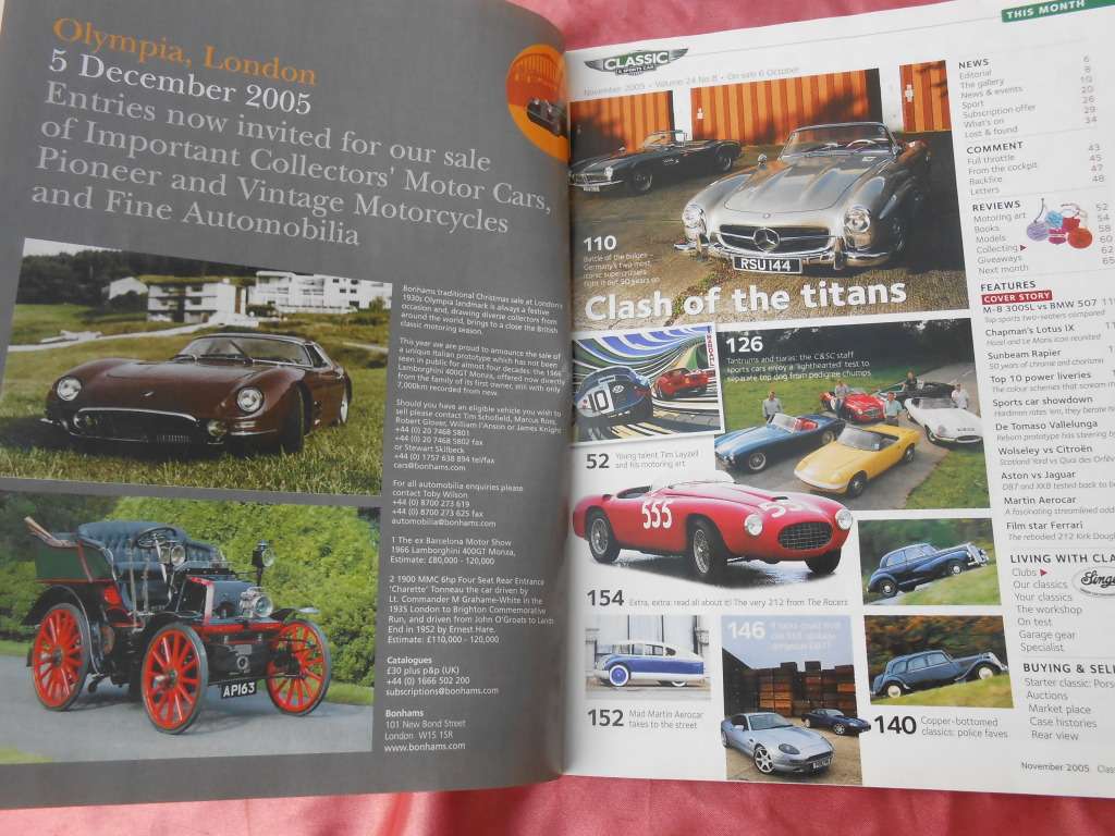 Classic & Sports Car.    Magazine.      November, 2005.