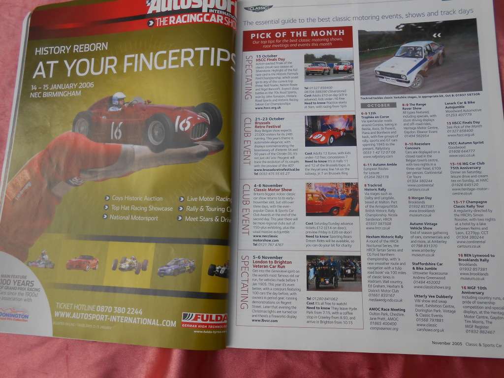 Classic & Sports Car.    Magazine.      November, 2005.