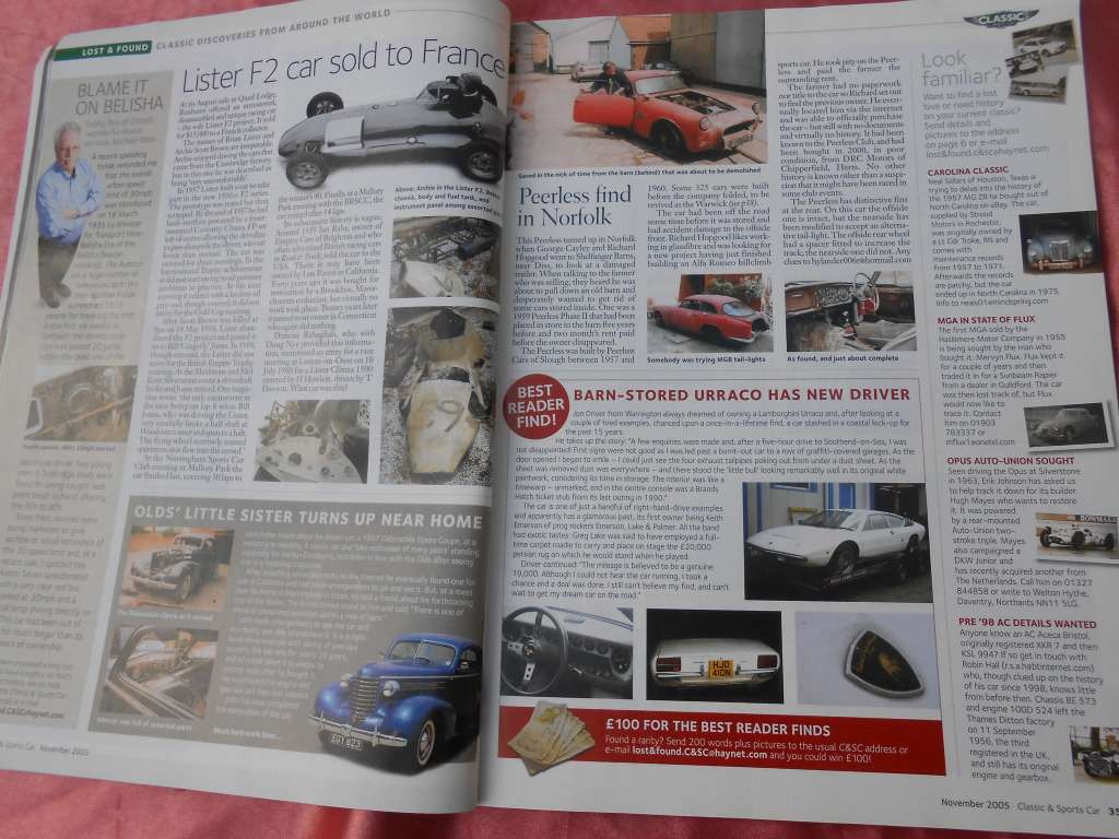 Classic & Sports Car.    Magazine.      November, 2005.