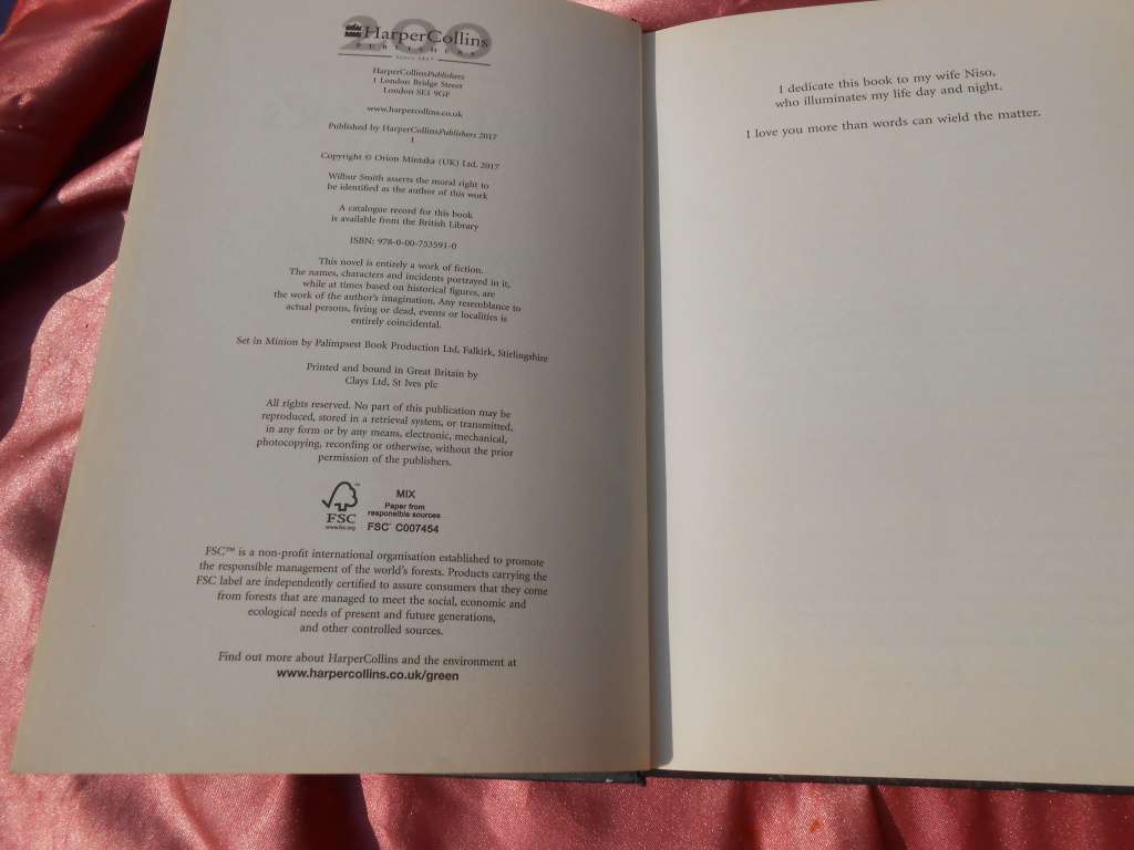 `The Tiger`s Prey` Wilbur smith. Hard cover.