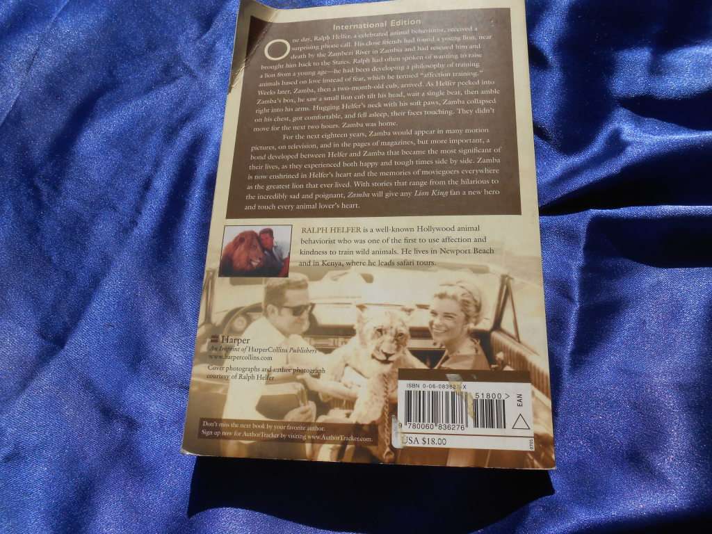 `Zamba`  The True Story of the Greatest Lion that Ever Lived.  Soft cover.