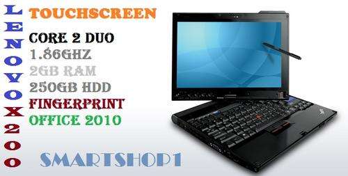 Lenovo ThinkPad X200 Tablet Intel Core 2 Duo , 1.86ghz, 250gb HDD, 3G,Webcam, TouchScreen PC Laptop