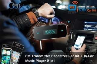 3.5mm-jack In-car Wireless Handsfree LCD FM Transmitter for iPad /iPhone /iPod touch /Cellphone