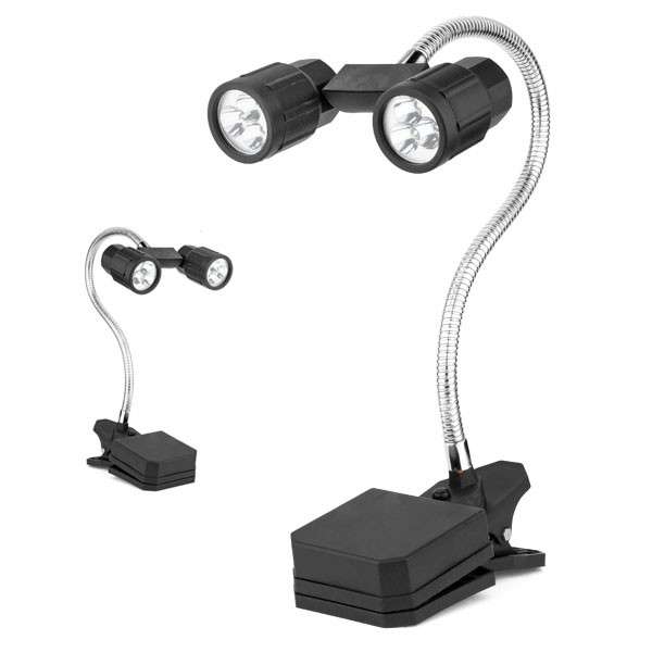 Flexible 2-Head 6-LED BBQ & OFFICE LED Clip Light Lamp **R1 NO RESERVE AUCTION**
