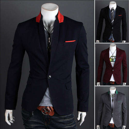 Mens single button coat with colors avail.