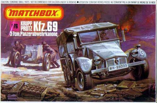matchbox 1/76 (20mm) krupp protz kfz.69 and 3.7 cm panzerabwehrkanone model kit