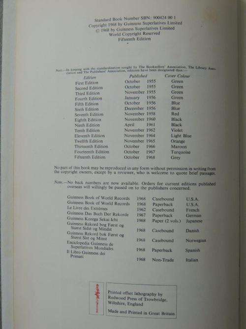 The Guinness Book of Records with South African records 1968 - McWhirter, McWhirter, Rosenthal